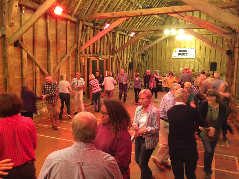 Dancing at the Guild Social Barn Dance at Sproughton Tithe Barn.