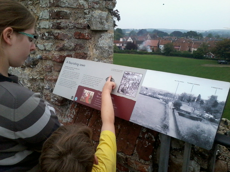 Mason the tour guide shows Ruthie around Framlingham Castle.