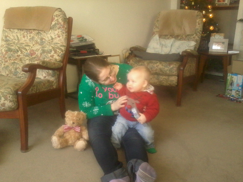 Ruthie & Alfie at her grandparents on Christmas Day.