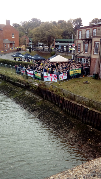 Norwich fans at The Station Hotel.
