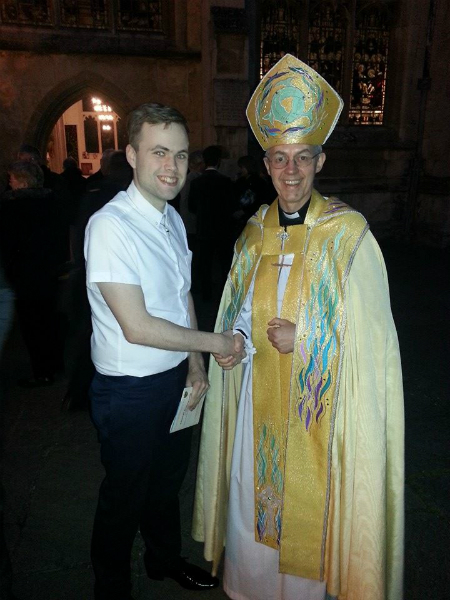 George Reynolds meeting the Archbishop of Canterbury.