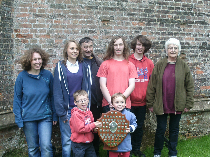 The band from The Wolery which won the Mitson Shield, and their hangers on. Back row, l to r; Katharine Salter, Clare Veal, David Salter, Colin Salter, George Salter & Mary Dunbavin. Front row, l to r; Mason & Henry.