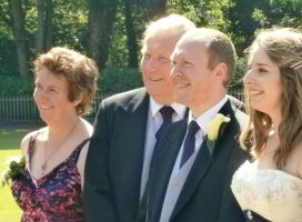 Dad at our wedding with Mum, Ruthie and myself in 2012.