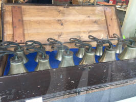 Handbells on sale in Aldeburgh. Taken by Julie Hughes.