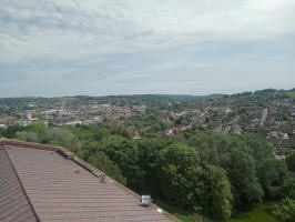 View towards Guildford from the balcony on the east side of the tower at the Cathedral.