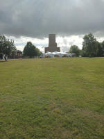 The beer tents outside the front of Guildford Cathedral.