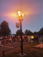 The lit beacon at Melton Park.