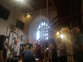 In the ringing chamber at King's Lynn before ringing in the Ridgman Trophy.