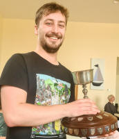 Colin Salter received the Rose Trophy for the St Mary-le-Tower team.