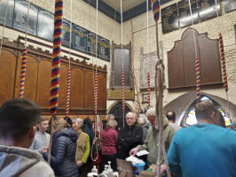Full ringing chamber at St Mary-le-Tower.