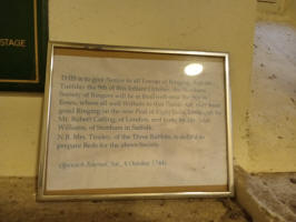 Bit of history on the walls of Stonham Aspal ringing chamber.
