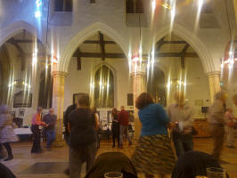Dancing at St Peter's in Ipswich for Katharine Salter's birthday party.