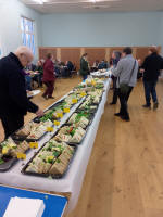 The spread at St Peter's Hall in Stowmarket following the rededication of the bells.