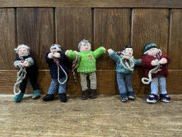 Knitted members of the band at Wissett.