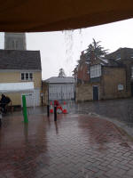Scenes on a soggy Market Hill in Woodbridge!