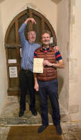 Gavin Edwards receiving his certificate at Pettistree (courtesy of Mike Whitby)
