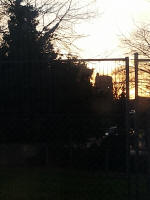 Beccles tower silhouetted on my journey home from Lowestoft.