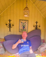 Me in Gavin's summer house (taken by Mike Whitby)