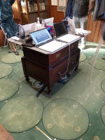 The training bells set up at Ipswich Minster this afternoon.