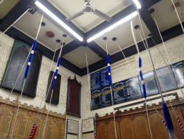 The training bells set up at Ipswich Minster this afternoon.