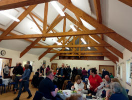 Getting tea at Drinkstone Village Hall.