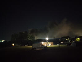 Fire next to the campsite.