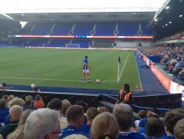 At the football tonight this evening.
