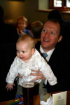 Alfie and me at The Plough & Sail for Maddie's Naming Day party.