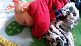 Alfie after the Children Centre's Christmas party - it was all a bit much for him!