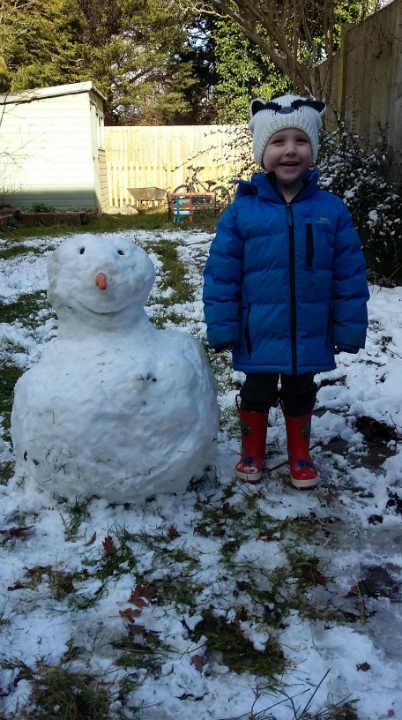 Alfie with his snowman!