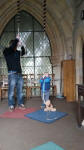 Alfie and Barney 'ringing' on the tenor at Ufford.