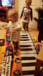 Alfie and Joshua enjoying the piano playmate - they hadn't quite managed Stedman Triples on it before it was put away!