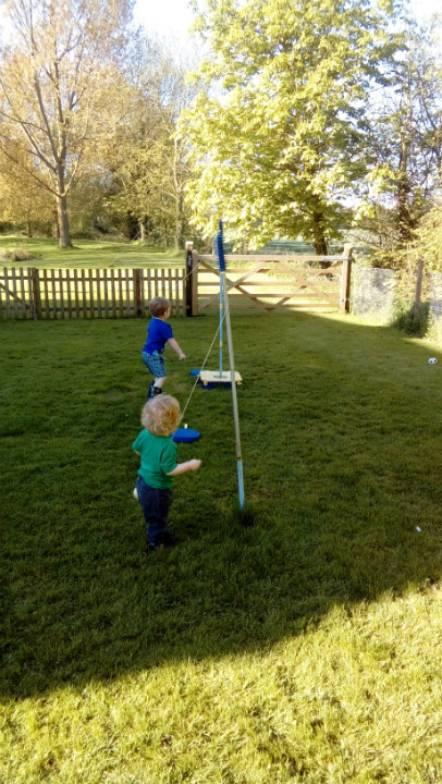 Alfie & Joshua enjoying the garden at the house.