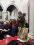 Brian Whiting speaks at the 2019 Suffolk Guild AGM in St Matthew’s church.