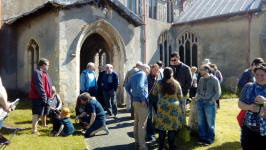 Enjoying the ringing in Earl Stonham churchyard in the sunshine!