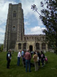 Listening to the Rose Trophy Eight-Bell Competition inside and outside the church at Lavenham.