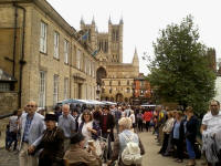 The Steam Punk outside LIncoln Cathedral.