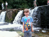Mason at Aysgarth Falls.