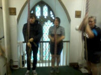 Ringing at Mendham, l to right - George Vant (2nd), Abby Antrobus (3rd) & Rowan Wilson (4th).