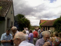  Crowds gathering at Kimberley Hall for the 2015 Offton Ringers BBQ.