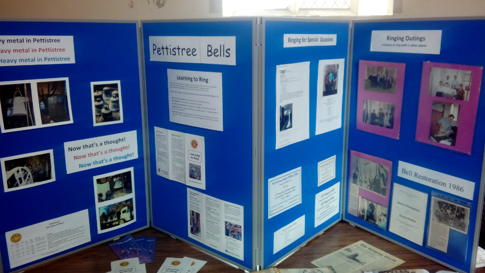 The exhibition at Pettistree Open Tower Morning.