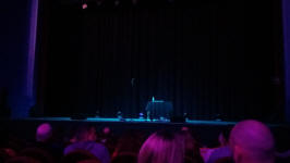 Our proximity to the stage at the Regent – obviously before Jason Manford came on!