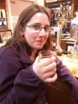 Ruthie at the beer tasting after the tour.