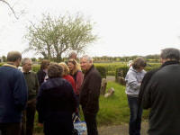 Ringers gathered outside Monewden awaiting the draw.