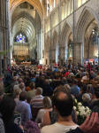 Crowds crammed into Southwark Cathedral awaiting the results. 