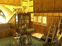 The ringing chamber at St Mary-le-Tower looking a little untidier than usual