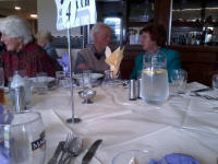 Don Price and my mother Sally chatting at the St Mary-le-Tower Dinner.