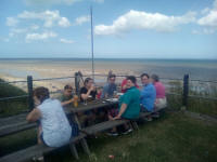 In the beer garden at The Ship Inn at Mundesley.