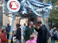 The Vestey Ring outside St Mary-le-Tower for the Tower Open Day.