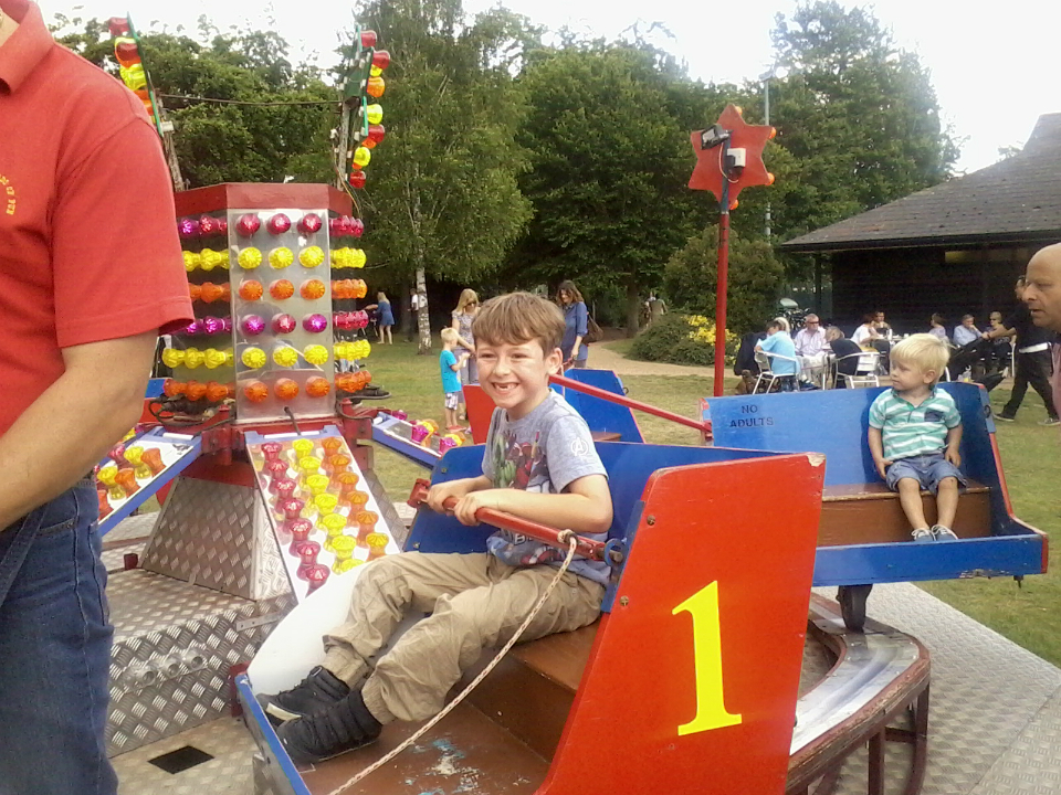Mason on a ride at Woodbridge Regatta.